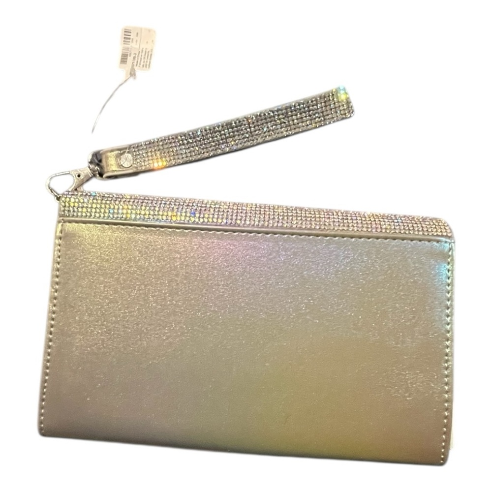 Claire’s‎ Holographic Crystal Crossbody Wristlet Wallet NWT Silver - Picture 2 of 8